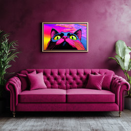 銀河系好奇心：猫の宇宙的な視線 キャンバスプリント