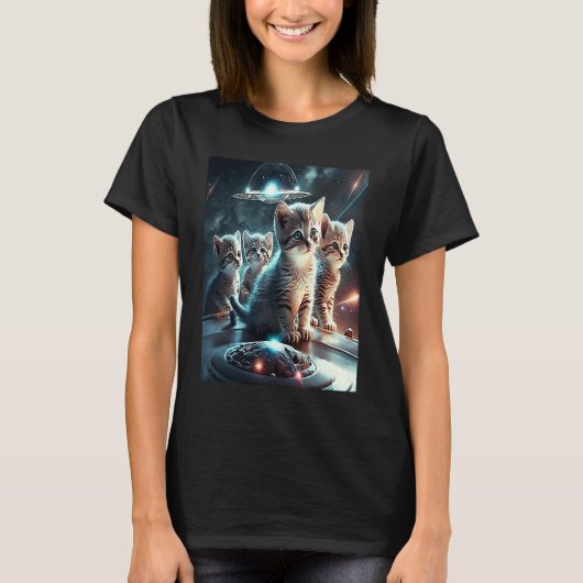 銀河系子猫UFO猫イン宇宙13 Tシャツ (正面)