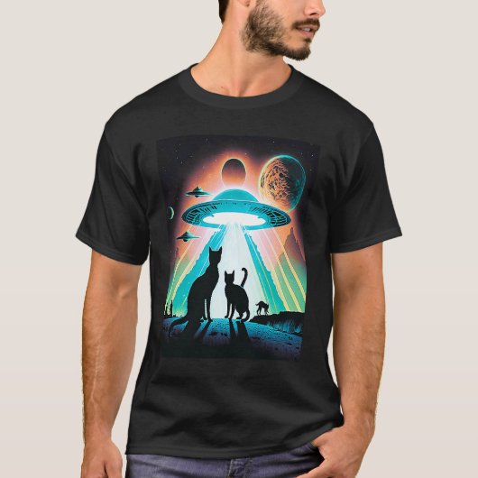 銀河系子猫UFO猫イン宇宙35 Tシャツ (正面)
