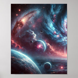 銀河系宇宙の背景 – デジタルダウンロード, Aesthe ポスター
