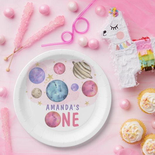 銀河系宇宙ガールバースデーパーティー ペーパープレート (パーティー)