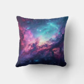銀河系宇宙グリッター星雲パープルピンク宇宙 クッション (裏面)
