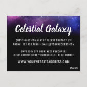 銀河系宇宙スターズウルトラバイオレットパープルサンキュー ポストカード (裏面)