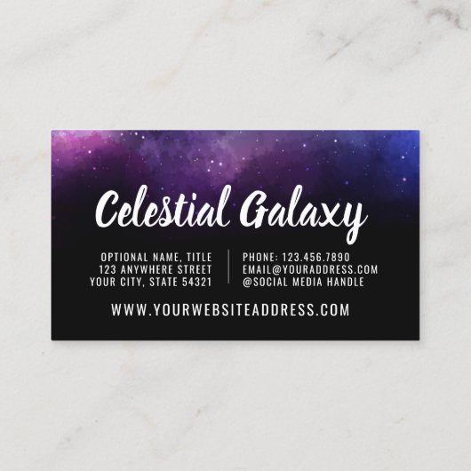 銀河系宇宙スターズウルトラバイオレットパープルネブラ 名刺 (裏面)