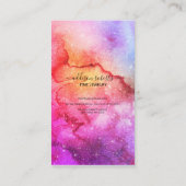 銀河系宇宙スターズウルトラバイオレットピンクジュエリー気に 名刺 (裏面)