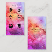 銀河系宇宙スターズウルトラバイオレットピンクジュエリー気に 名刺 (正面/裏面)