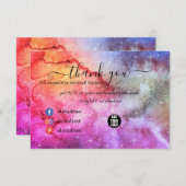 銀河系宇宙スターズウルトラバイオレットピンク星雲 サンキューカード (正面/裏面)