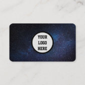 銀河系宇宙ソーシャルメディアQRコードネイビーブルーモダン 名刺 (裏面)