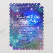 銀河系宇宙パーティー宇宙誕生日招待状 招待状 (正面/裏面)