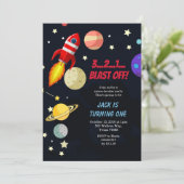 銀河系宇宙ブラストオフ誕生日 招待状 (スタンド正面)