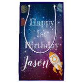 銀河系宇宙ベビー名1stバースデーパーティーのお気に入り スモールペーパーバッグ (正面)