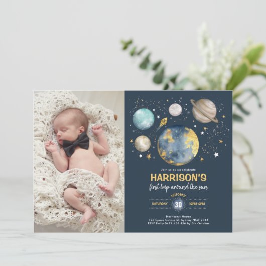 銀河系宇宙ムーンスターズ1stバースデーフォト 招待状 (スタンド正面)