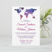 銀河系宇宙ワールドマップ結婚式招待状 招待状 (スタンド正面)