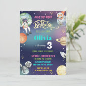 銀河系宇宙宇宙飛行士の惑星ガールバースデーパーティー 招待状 (スタンド正面)