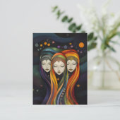 銀河系宇宙少女 レインボーライトビーイング アート ポストカード (スタンド正面)