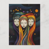 銀河系宇宙少女 レインボーライトビーイング アート ポストカード (正面)