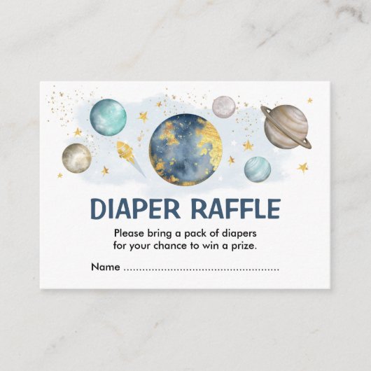 銀河系宇宙惑星月星おむつラッフル エンクロージャーカード (正面)