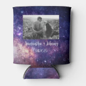 銀河系宇宙星空の夜景結婚写真 缶クーラー (正面)