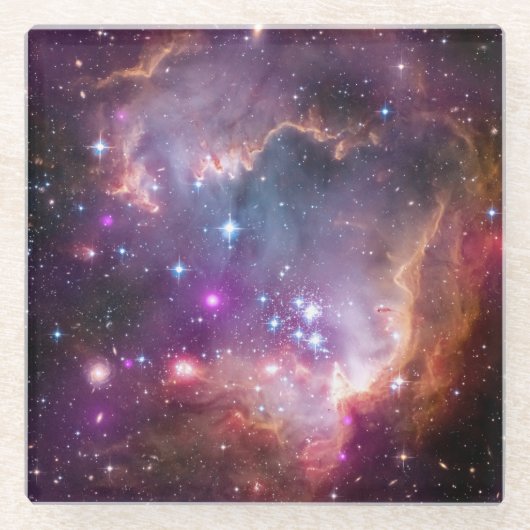 銀河系宇宙星間星雲 ガラスコースター (正面)