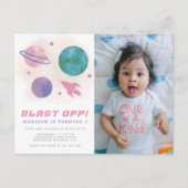 銀河系宇宙水彩惑星4thバースデーフォト ポストカード (正面)