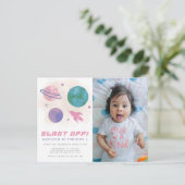 銀河系宇宙水彩惑星4thバースデーフォト ポストカード (スタンド正面)