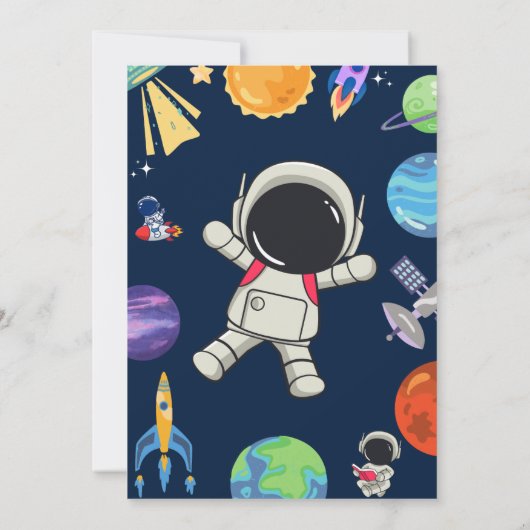 銀河系宇宙男の子の誕生日の招待 招待状 (裏面)