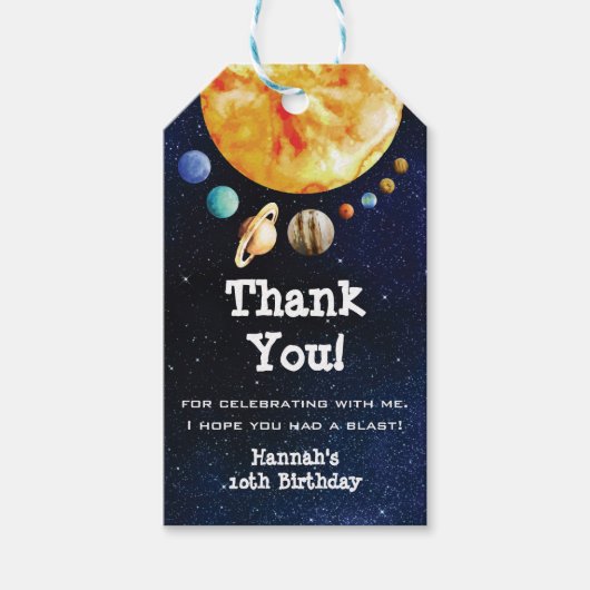 銀河系宇宙誕生日会メッセージカード ギフトタグ (正面)