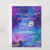 銀河系宇宙誕生日招待状 子供へ 招待状 (正面)