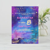 銀河系宇宙誕生日招待状 子供へ 招待状 (スタンド正面)