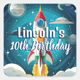 銀河系宇宙飛行士宇宙シャトルロケット誕生日 スクエアシール