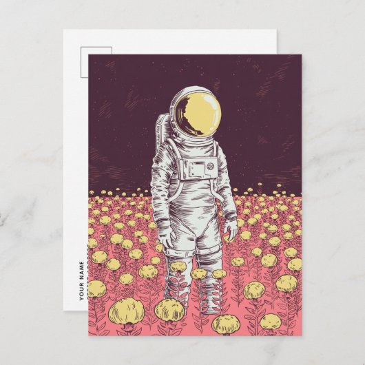 銀河系宇宙飛行士宇宙探検家の花畑 ポストカード (正面/裏面)