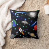 銀河系宇宙 – 惑星、星、彗星、ロケット クッション (ブランケット)