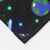 銀河系宇宙 – 惑星、星、彗星、ロケット フリースブランケット (角)