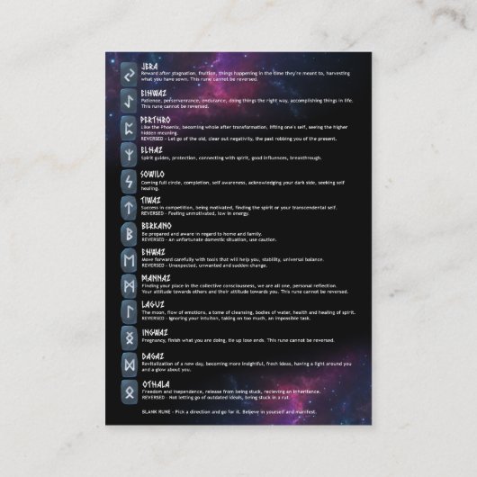 銀河系実行意味カード 名刺 (裏面)