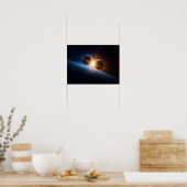 銀河系惑星の衝突と宇宙の光 ポスター (キッチン)