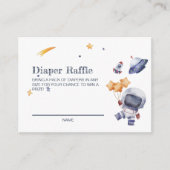 銀河系惑星ベイビーシャワーおむつラッフルゲームカード エンクロージャーカード (正面)