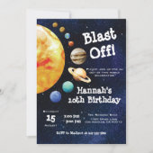 銀河系惑星太陽の系宇宙空間誕生日 招待状 (正面)