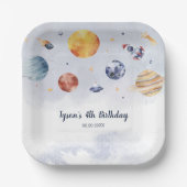 銀河系惑星子供の誕生日パーティー ペーパープレート (正面)