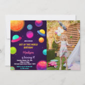 銀河系惑星誕生日招待状(写真あり) 招待状 (正面)