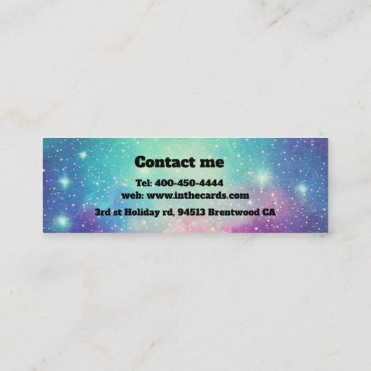 銀河系星占いテーマ宇宙リーダー スキニー名刺 (裏面)