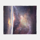 銀河系星無限宇宙暗 フリースブランケット (正面(横))