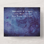 銀河系星空の夜の宇宙結婚の星雲 オールインワン招待状 (裏面)