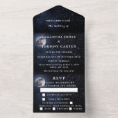 銀河系星空の結婚月 オールインワン招待状 (内側)