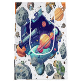 銀河系星雲抱き枕 – 宇宙宇宙をテーマにしたPrese ミディアムペーパーバッグ (裏面)