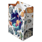 銀河系星雲抱き枕 – 宇宙宇宙をテーマにしたPrese ミディアムペーパーバッグ (裏面アングル)