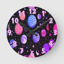 銀河系時計宇宙飛行士宇宙壁時計 ラウンド壁時計