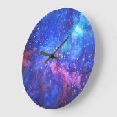 銀河系水彩夜空。 ラージ壁時計 (傾斜)