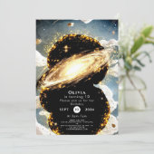 銀河系水彩宇宙誕生日 招待状 (スタンド正面)