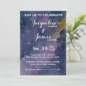 銀河系水彩結婚式招待状カード 招待状 (スタンド正面)