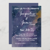 銀河系水彩結婚式招待状カード 招待状 (正面/裏面)